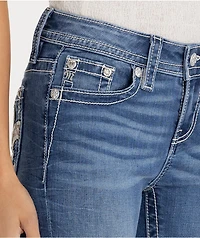 Miss Me Adalie Fleur Blue Wash Bootcut Jeans