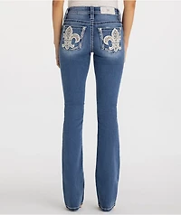 Miss Me Adalie Fleur Blue Wash Bootcut Jeans