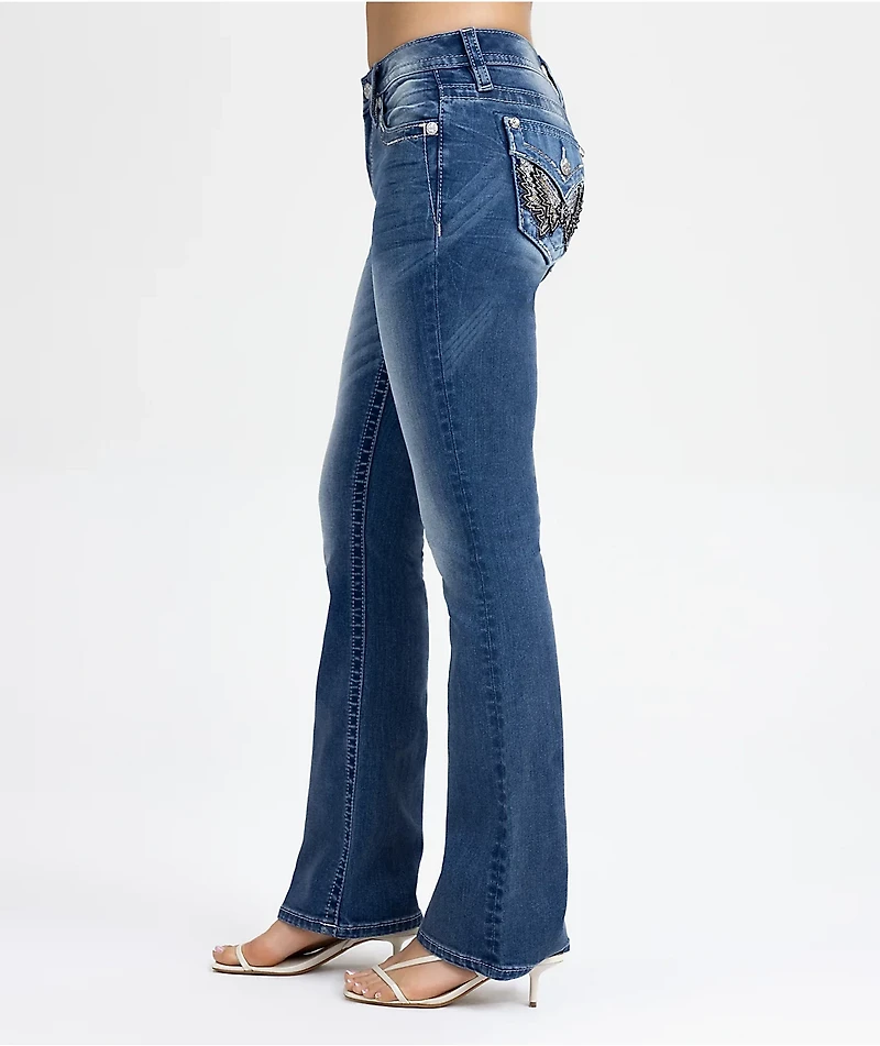Miss Me Ariana Wings Medium Wash Bootcut Jeans