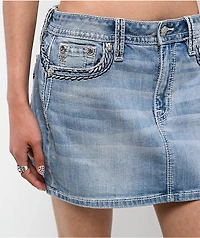 Miss Me Cleo Light Wash Mid Rise Skirt