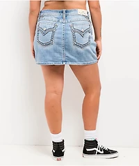 Miss Me Cleo Light Wash Mid Rise Skirt