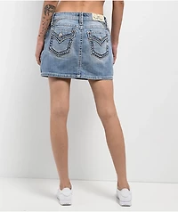 Miss Me Cleo Light Wash Mid Rise Skirt