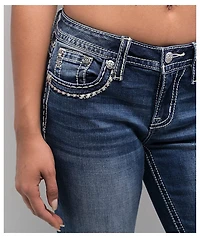 Miss Me Cora Stitched Medium Blue Bootcut Jeans