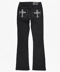 Miss Me Cross Black Wash Bootcut Jeans