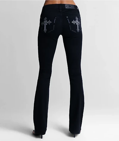 Miss Me Cross Black Wash Bootcut Jeans