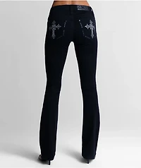 Miss Me Cross Black Wash Bootcut Jeans
