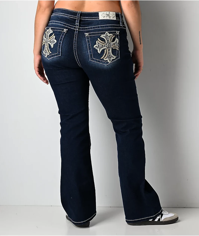 Miss Me Cross Medium Wash Bootcut Jeans