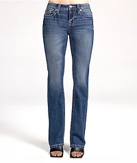 Miss Me Floral Wing Medium Wash Bootcut Jeans