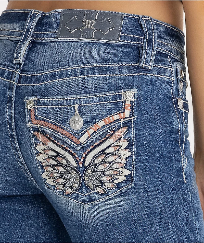 Miss Me Hillary Wing Blue Wash Bootcut Jeans