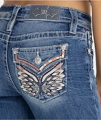 Miss Me Hillary Wing Blue Wash Bootcut Jeans