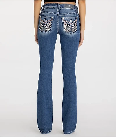 Miss Me Hillary Wing Blue Wash Bootcut Jeans
