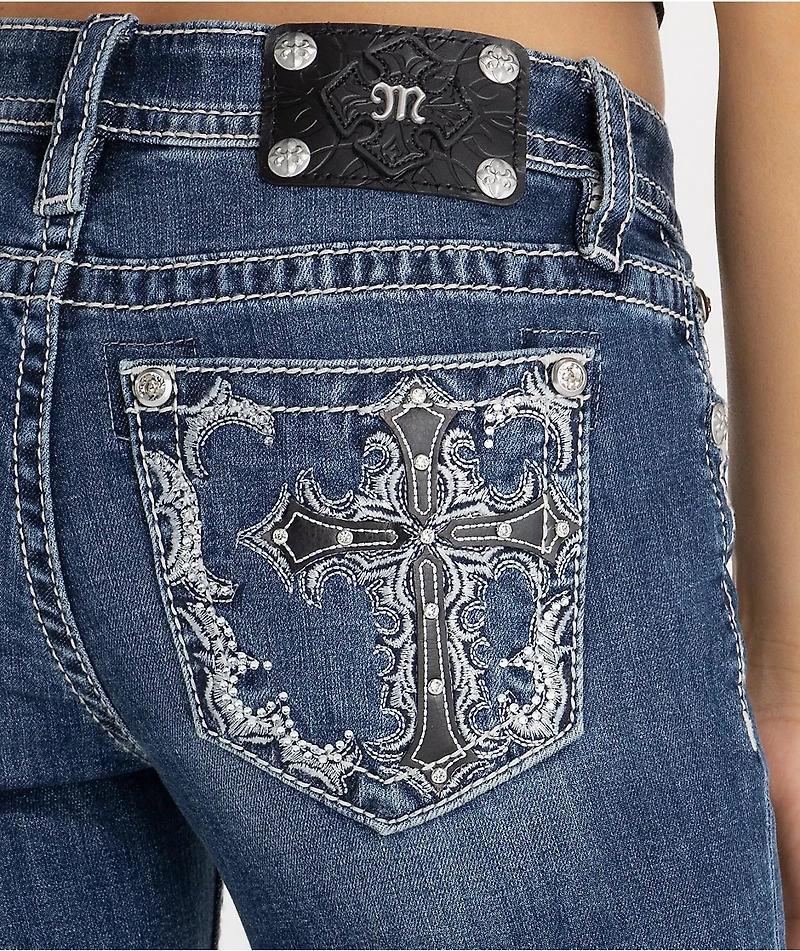 Miss Me Midnight Cross Blue Wash Bootcut Jeans
