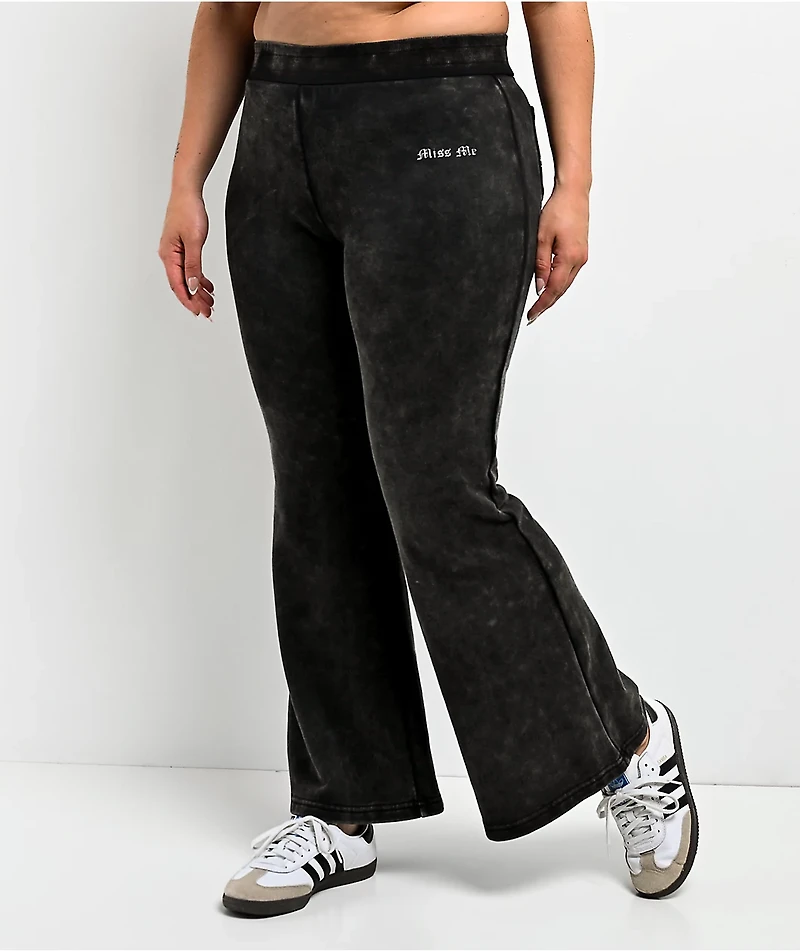 Miss Me Washed Black Flare Sweatpants