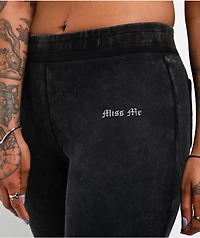 Miss Me Washed Black Flare Sweatpants