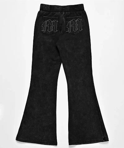 Miss Me Washed Black Flare Sweatpants