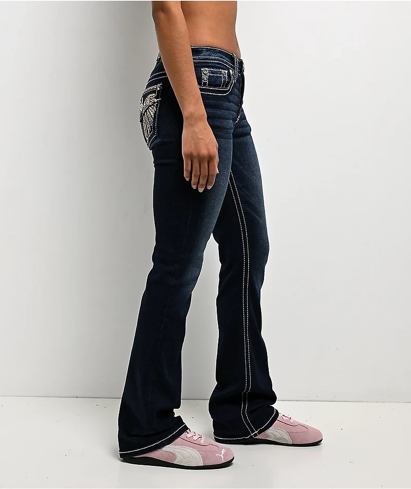 Miss Me Wing Medium Blue Wash Bootcut Jeans