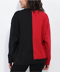 Mitchell & Ness Chicago Bulls Big Face Black Red Split Crewneck Sweatshirt
