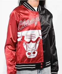 Mitchell & Ness Chicago Bulls Split Black Red Satin Jacket