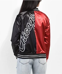 Mitchell & Ness Chicago Bulls Split Black Red Satin Jacket