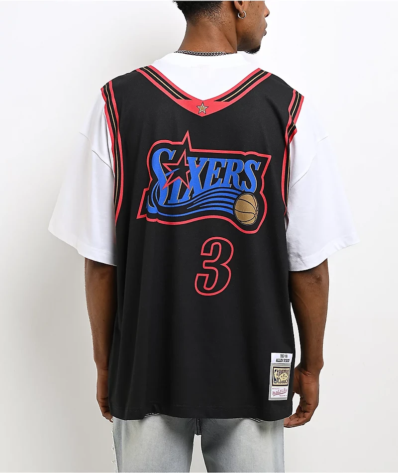 Mitchell & Ness Iverson Philadelphia 76ers Best In Class Black & White T-Shirt