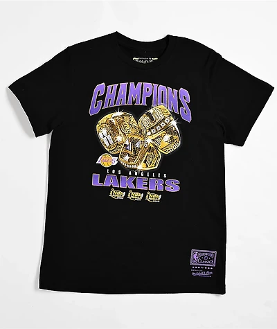 Mitchell & Ness Kids Lakers Rings Black T-Shirt