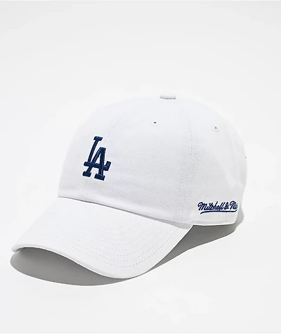 Mitchell & Ness LA Dodgers Back Burst White Strapback Hat
