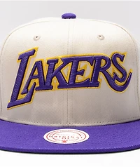 Mitchell & Ness Lakers Natural Snapback Hat