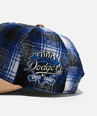 Mitchell & Ness Los Angeles Dodgers Plaid Out Blue & Brown Snapback Hat