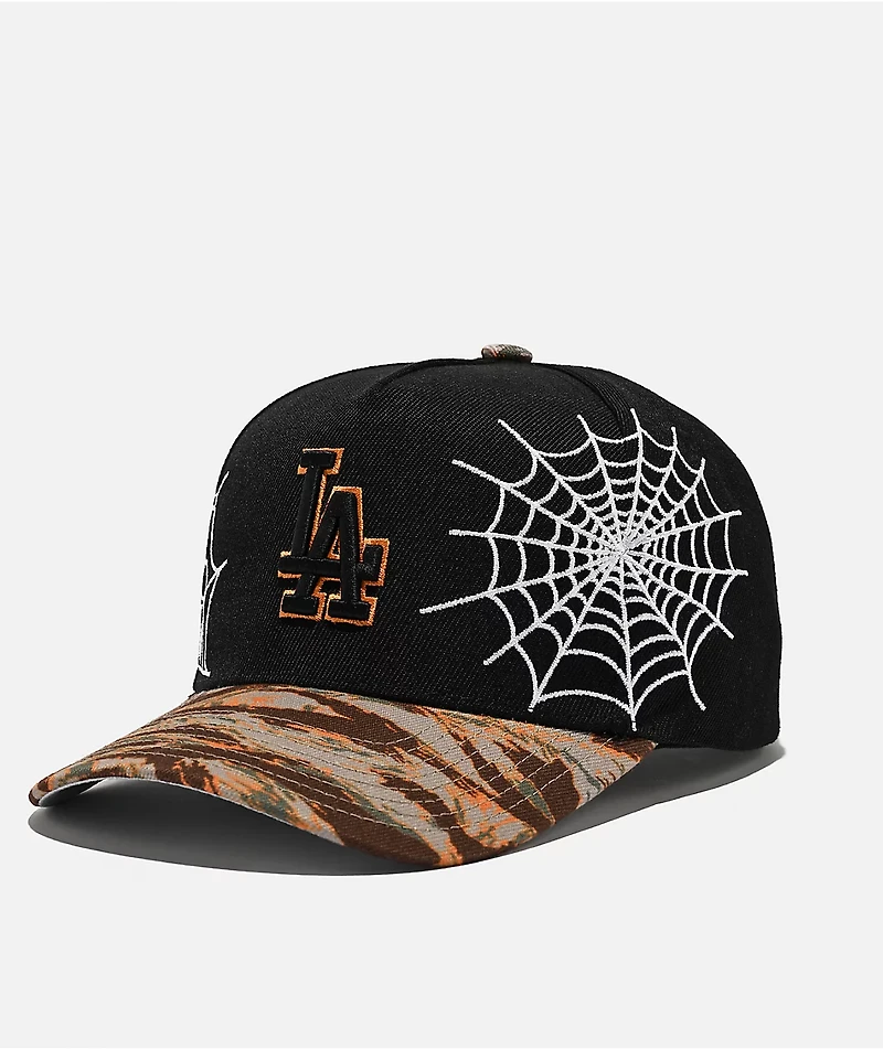 Mitchell & Ness Los Angeles Dodgers Tiger Stripe Black Snapback Hat