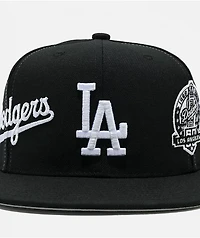 Mitchell & Ness Los Angeles Dodgers Trifecta Black Snapback Hat