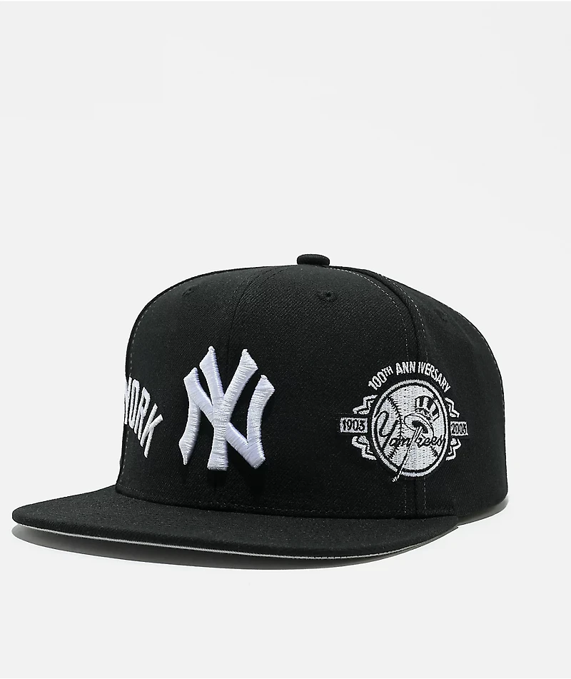 Mitchell & Ness New York Yankees Trifecta Black Snapback Hat