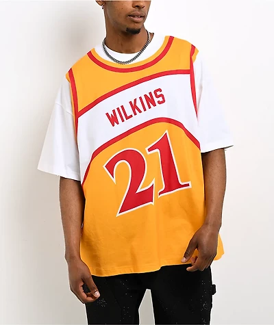 Mitchell & Ness Wilkins Atlanta Hawks Best In Class Yellow & White T-Shirt