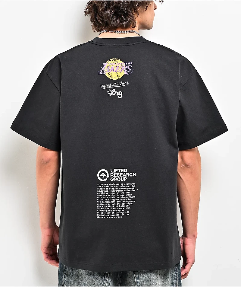 Mitchell & Ness x LRG LA Lakers Wild Art Black T-Shirt