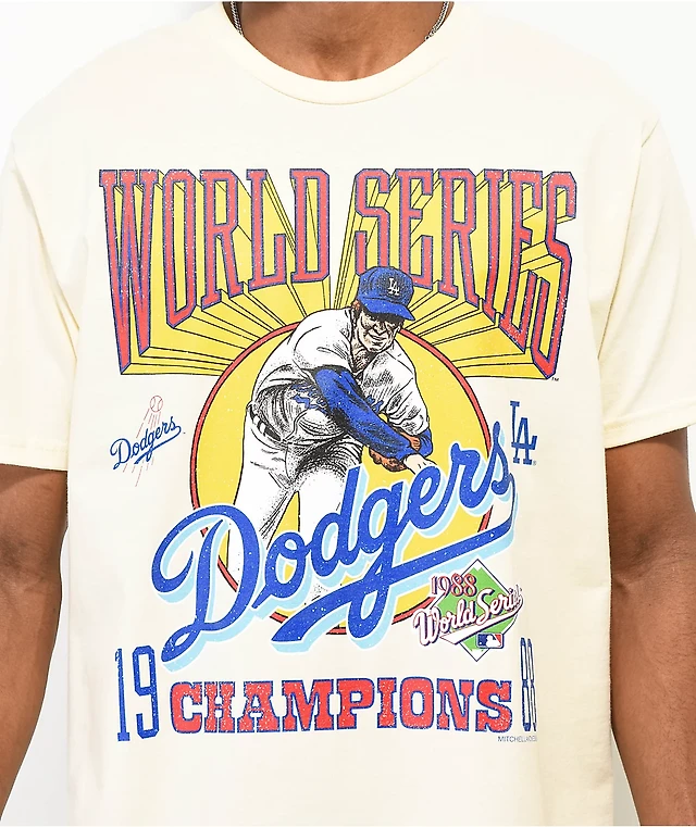 Mitchell Ness x MLB Los Angeles Dodgers World Series Cream T