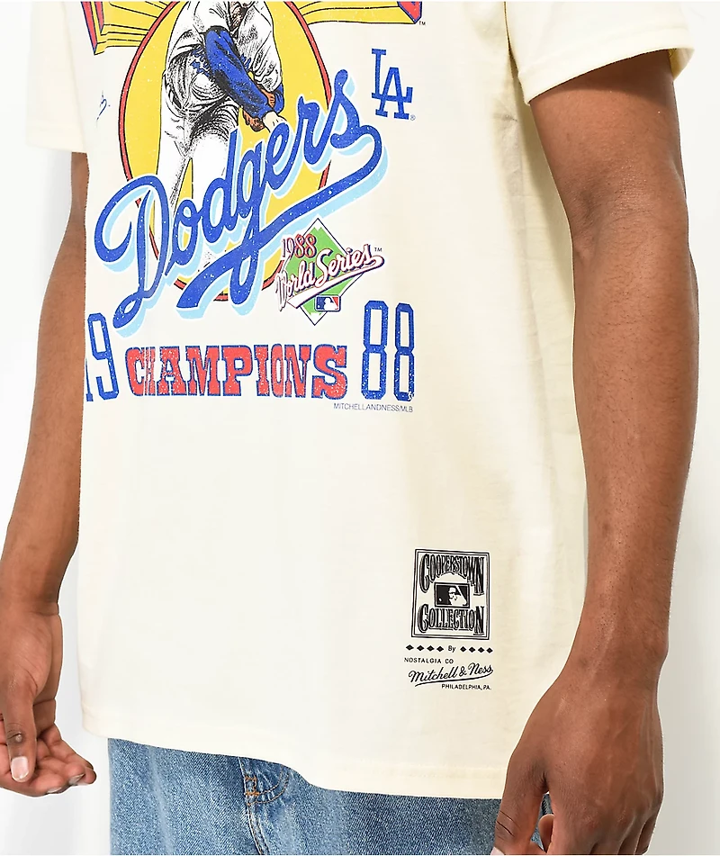 Mitchell & Ness x MLB Los Angeles Dodgers World Series Cream T-Shirt