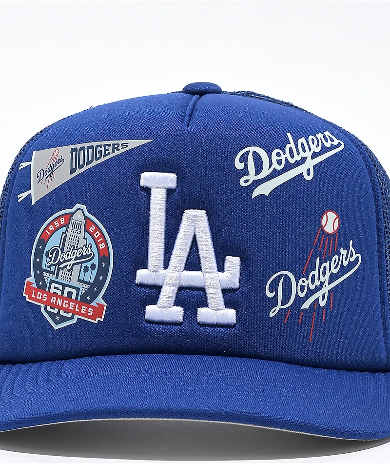 Mitchell & Ness x MLB Overload Los Angeles Dodgers Blue Trucker Hat