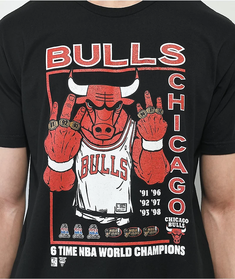 Mitchell & Ness x NBA Bulls 6 Times Black T-Shirt