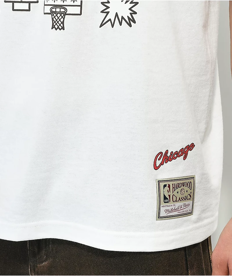 Mitchell & Ness x NBA Bulls Doodle White T-Shirt