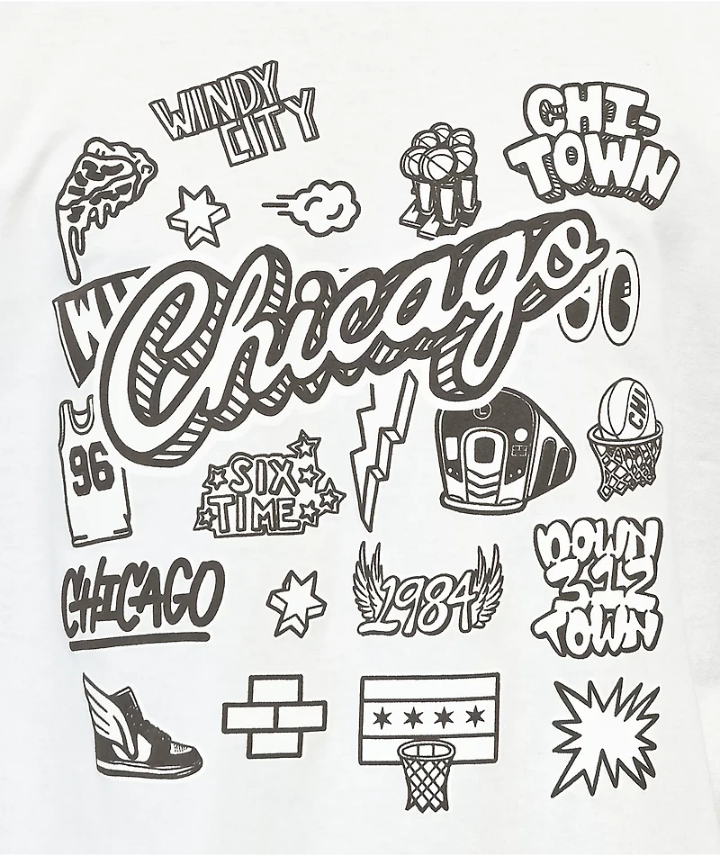 Mitchell & Ness x NBA Bulls Doodle White T-Shirt