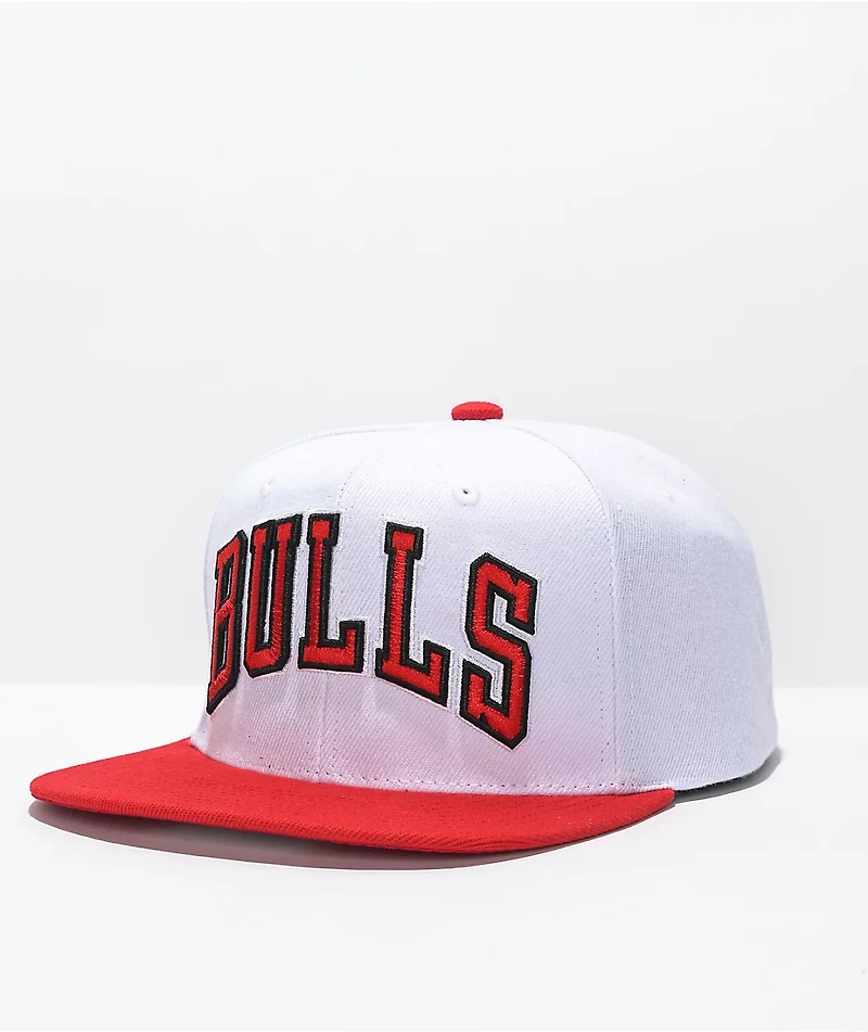 Mitchell & Ness x NBA Bulls White Red Snapback Hat