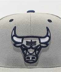 Mitchell & Ness x NBA Chicago Bulls District Grey & Navy Blue Snapback Hat