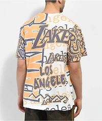 Mitchell & Ness x NBA Jumbotron 2.0 White, Yellow Purple T-Shirt