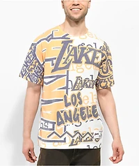 Mitchell & Ness x NBA Jumbotron 2.0 White, Yellow Purple T-Shirt