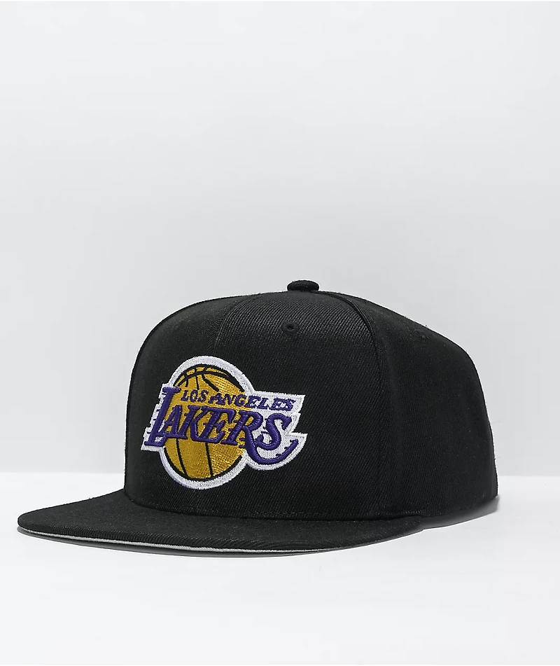 Mitchell & Ness x NBA Lakers Basic Black Snapback Hat