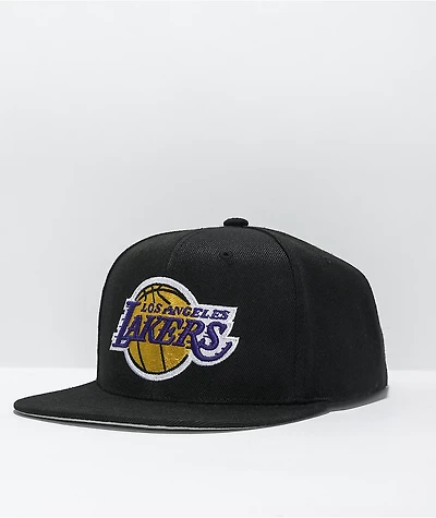 Mitchell & Ness x NBA Lakers Basic Black Snapback Hat