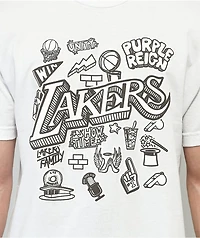 Mitchell & Ness x NBA Lakers Doodle White T-Shirt
