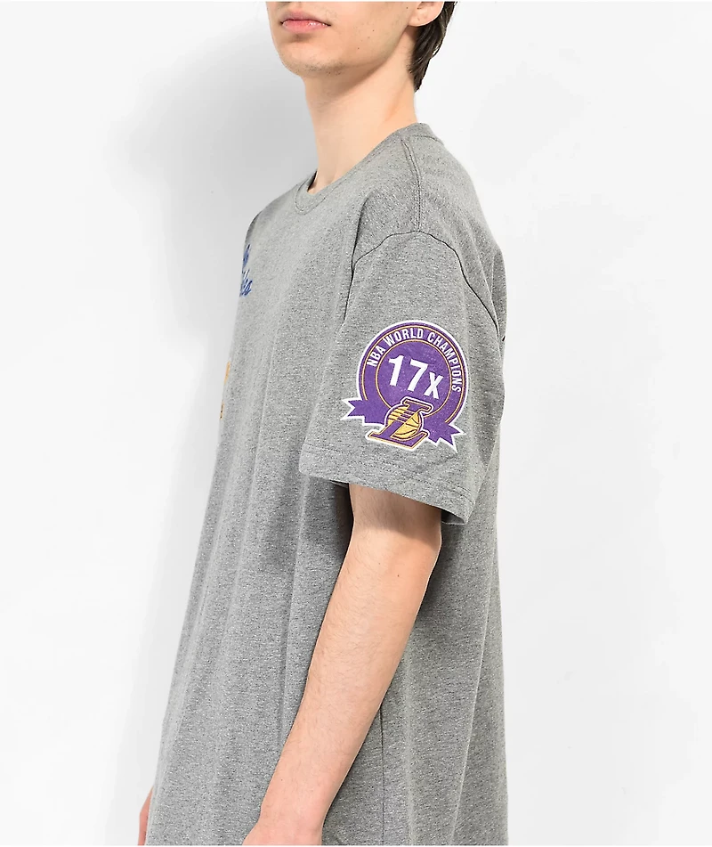 Mitchell & Ness x NBA Lakers Patch Grey T-Shirt