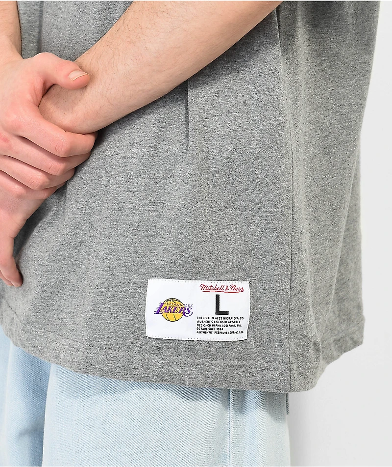 Mitchell & Ness x NBA Lakers Patch Grey T-Shirt