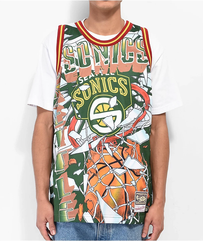 Mitchell & Ness x NBA Seattle Super Sonics Energy Green Basketball Jersey