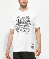 Mitchell & Ness x NBA Trail Blazers Doodle White T-Shirt
